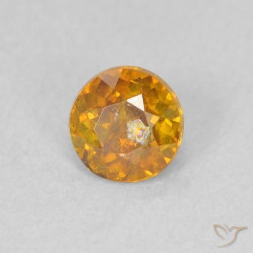 Sfalerite Arancione scuro naturale da 0.44 ct, Rotondo, SI