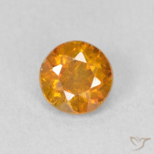 0.50ct Naturale Arancio Medio Sfalerite, Rotondo, SI
