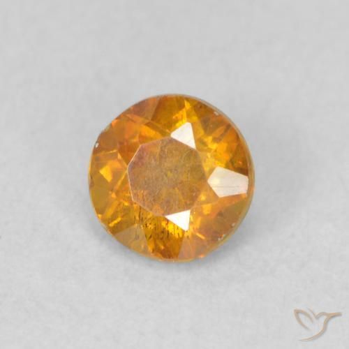 Sfalerite Arancio Medio naturale da 0.50 ct, Rotondo, SI