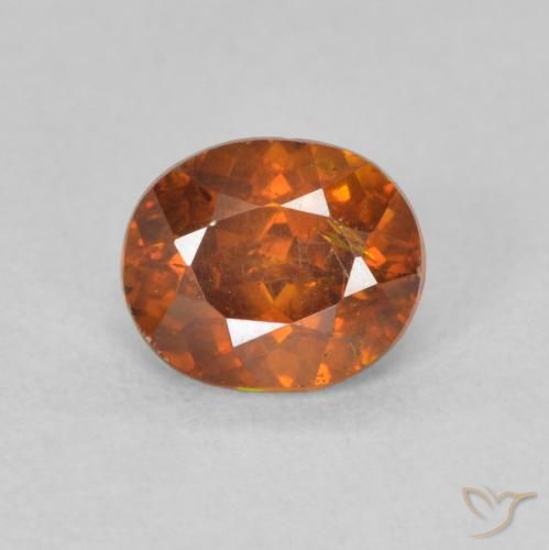 0.93ct Naturale Arancione scuro Sfalerite, Ovale, VS-SI