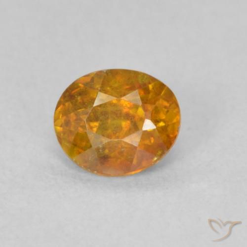 0.62ct Naturale Medium Light-Orange Sfalerite, Ovale, VS-SI