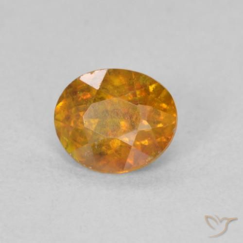 Sfalerite Medium Light-Orange naturale da 0.62 ct, Ovale, VS-SI