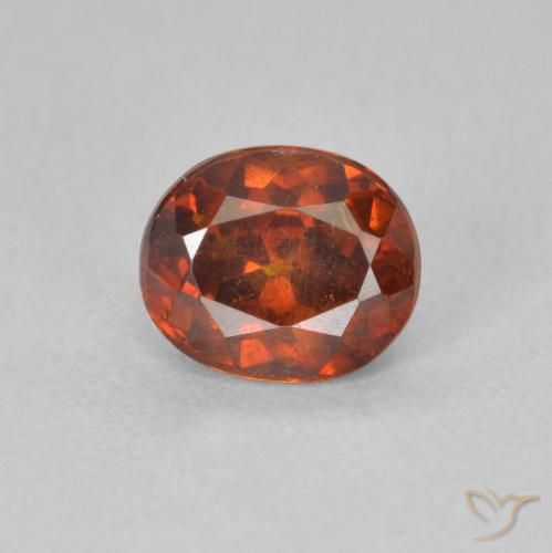 1.42ct Naturale Arancione rossastra Sfalerite, Ovale, SI