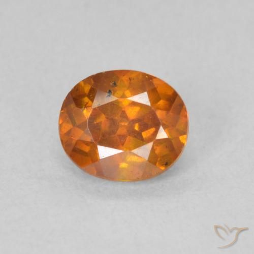 0.66ct Naturale Arancio Medio Sfalerite, Ovale, SI