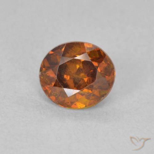 0.68ct Naturale Arancio Medio Sfalerite, Ovale, VS-SI