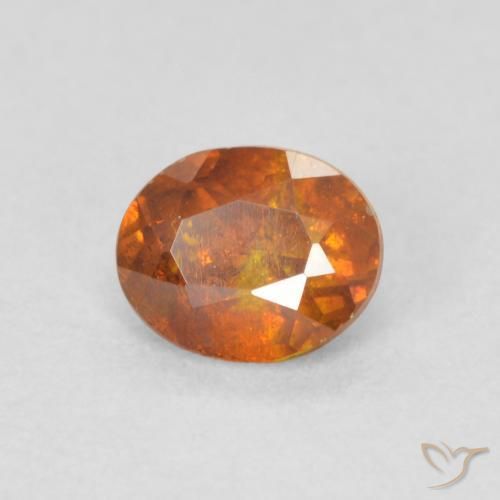 Sfalerite Arancione marroncino naturale da 0.68 ct, Ovale, SI
