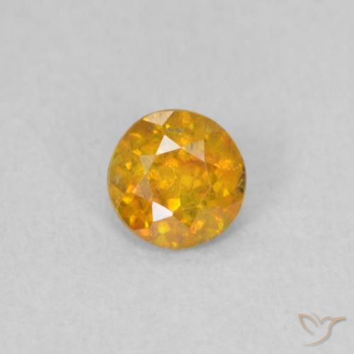 0.21ct Naturale Medium Light-Orange Sfalerite, Rotondo, SI, Photo A