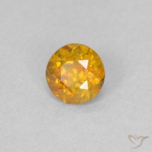 Sfalerite Medium Light-Orange naturale da 0.21 ct, Rotondo, SI