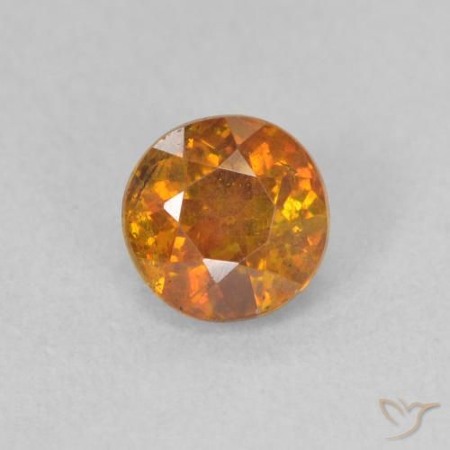 0.81ct Naturale Marrone arancio Sfalerite, Rotondo, SI