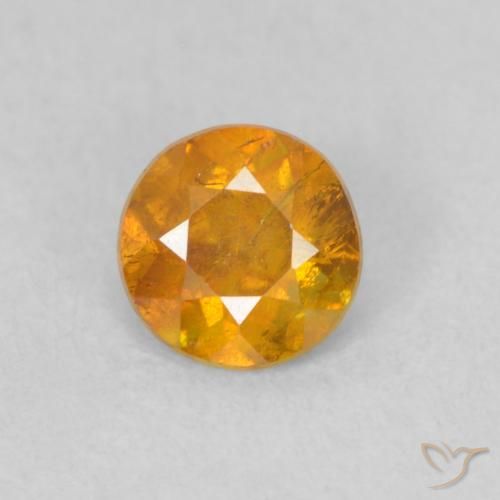 0.42ct Naturale Miele arancione Sfalerite, Rotondo, SI