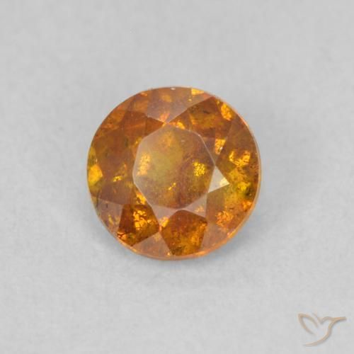 Sfalerite Arancio Terra naturale da 0.49 ct, Rotondo, SI