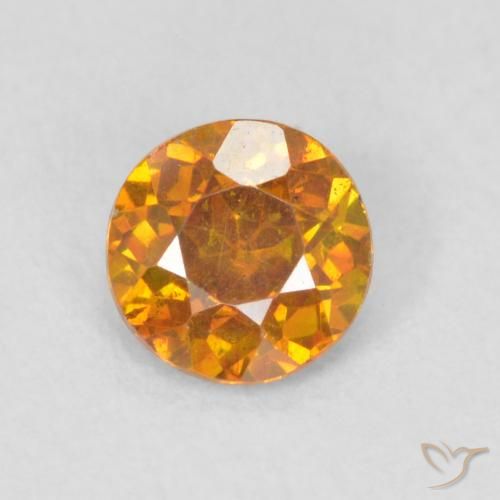 0.47ct Naturale Arancione scuro Sfalerite, Rotondo, SI
