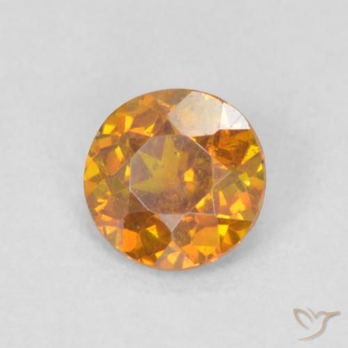 Sfalerite Arancione scuro naturale da 0.47 ct, Rotondo, SI