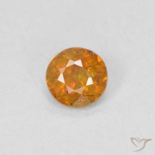 0.24ct Naturale Arancio Terra Sfalerite, Rotondo, SI