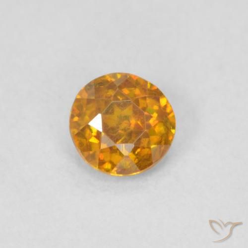 0.27ct Naturale Marrone dorato Sfalerite, Rotondo, SI