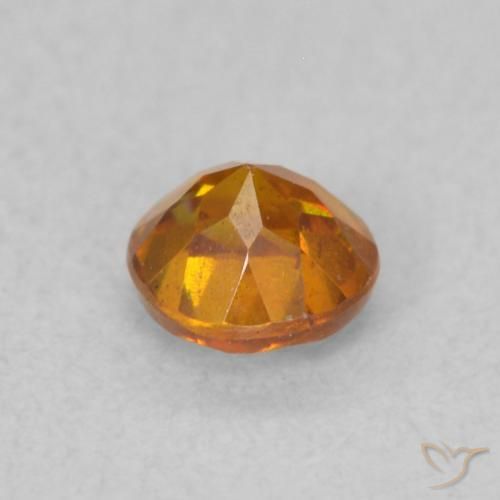 Sfalerite Arancio Medio naturale da 0.35 ct, Rotondo, VS-SI