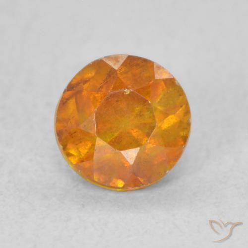 0.61ct Naturale Arancio Medio Sfalerite, Rotondo, VS-SI