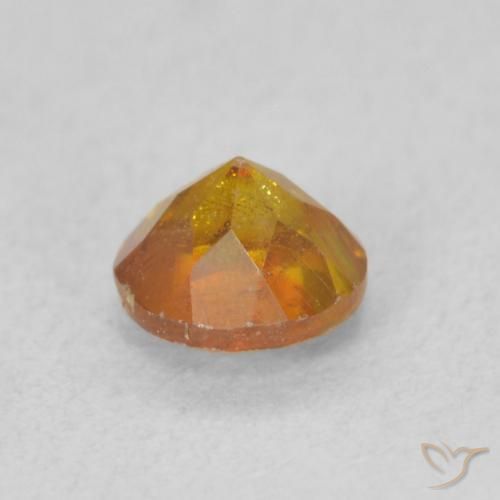 Sfalerite Arancio Medio naturale da 0.61 ct, Rotondo, VS-SI