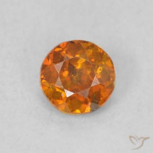 0.27ct Naturale Arancio Terra Sfalerite, Rotondo, VS-SI