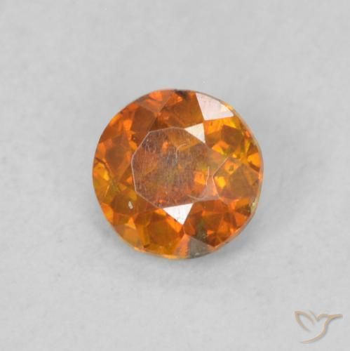 Sfalerite Arancio Terra naturale da 0.27 ct, Rotondo, VS-SI