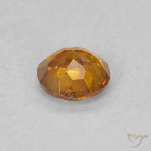 Sfalerite Arancio Terra naturale da 0.27 ct, Rotondo, VS-SI