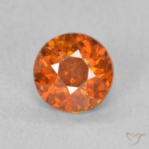 0.59ct Naturale Arancione scuro Sfalerite, Rotondo, VS-SI