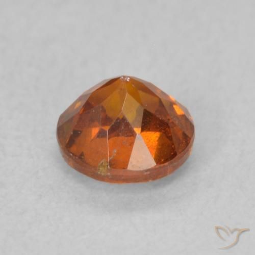 Sfalerite Arancione scuro naturale da 0.59 ct, Rotondo, VS-SI