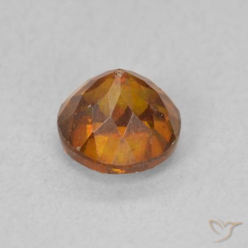 Sfalerite Arancione scuro naturale da 0.73 ct, Rotondo, VS-SI