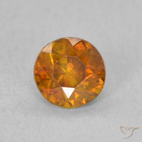 0.47ct Naturale Arancione scuro Sfalerite, Rotondo, VS-SI