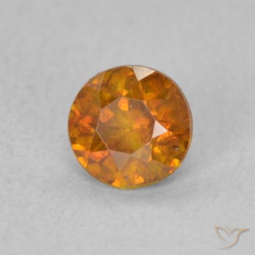 Sfalerite Arancione scuro naturale da 0.47 ct, Rotondo, VS-SI