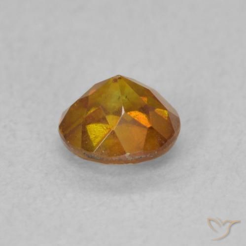 Sfalerite Arancione scuro naturale da 0.47 ct, Rotondo, VS-SI