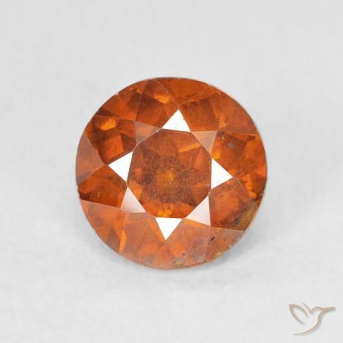 Sfalerite Arancione scuro naturale da 1.28 ct, Taglio rotondo, VS-SI