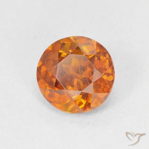 Sfalerite Arancio Medio naturale da 1.08 ct, Rotondo, VS-SI