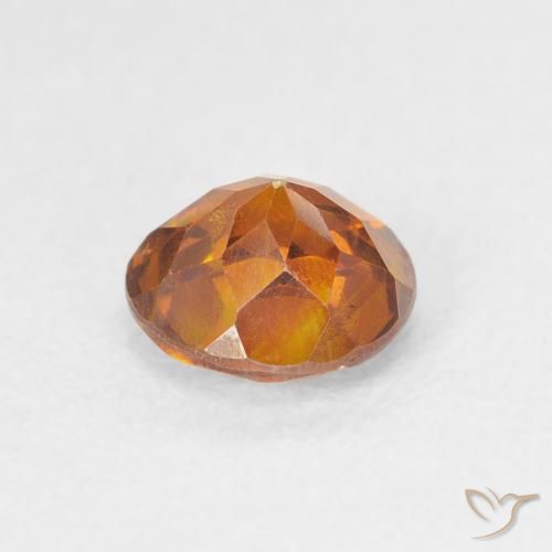 Sfalerite Arancio Medio naturale da 1.08 ct, Rotondo, VS-SI