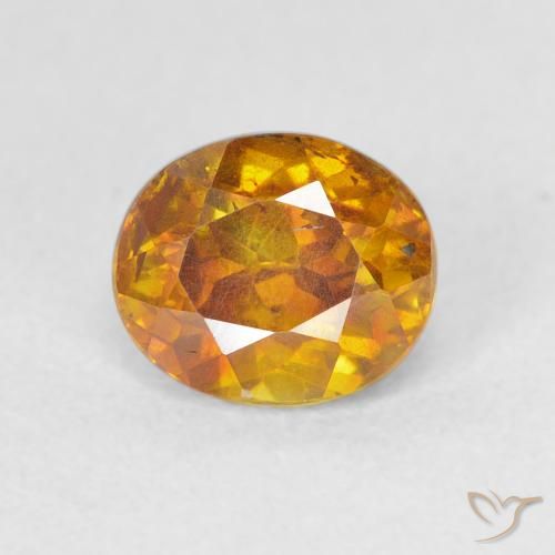 1.46ct Naturale Arancione scuro Sfalerite, Ovale, VS-SI