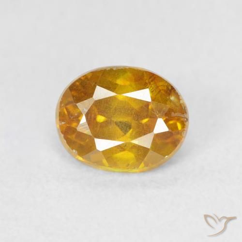 0.79ct Naturale Albicocca Arancia Sfalerite, Ovale, VS-SI