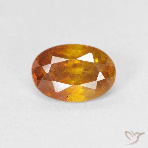 0.87ct Naturale Arancio Medio Sfalerite, Ovale, VS-SI
