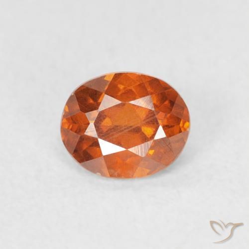 0.40ct Naturale Arancione scuro Sfalerite, Ovale, VS-SI