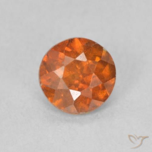 0.61ct Naturale Arancio Medio Sfalerite, Rotondo, SI