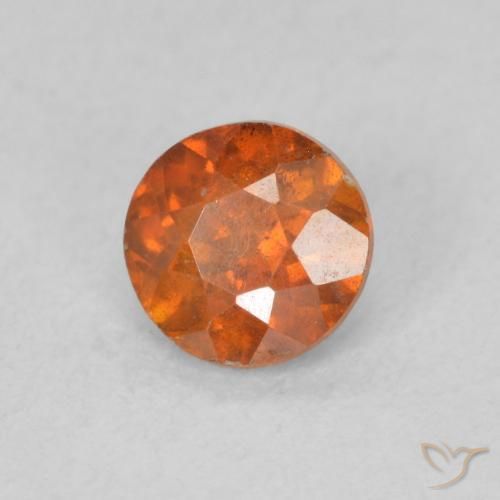 Sfalerite Arancio Medio naturale da 0.61 ct, Rotondo, SI