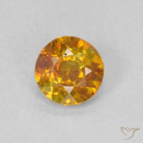 0.58ct Naturale Arancione marroncino Sfalerite, Rotondo, SI