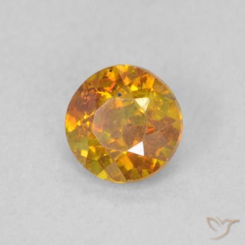 Sfalerite Arancione marroncino naturale da 0.58 ct, Rotondo, SI