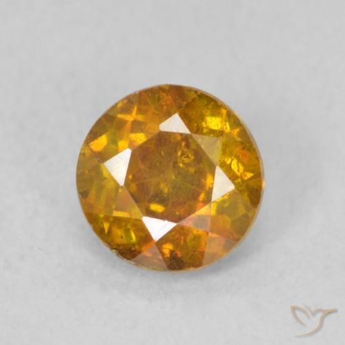 0.80ct Naturale Arancione scuro Sfalerite, Rotondo, SI