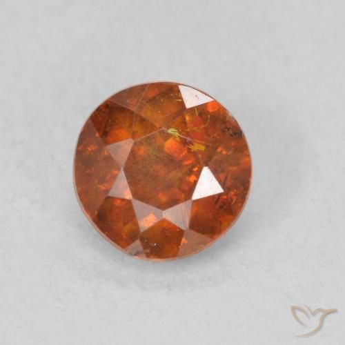 0.72ct Naturale Arancione rossastra Sfalerite, Rotondo, SI