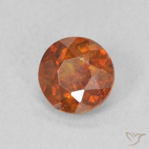 Sfalerite Arancione rossastra naturale da 0.72 ct, Rotondo, SI