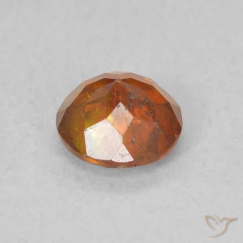 Sfalerite Arancione rossastra naturale da 0.72 ct, Rotondo, SI