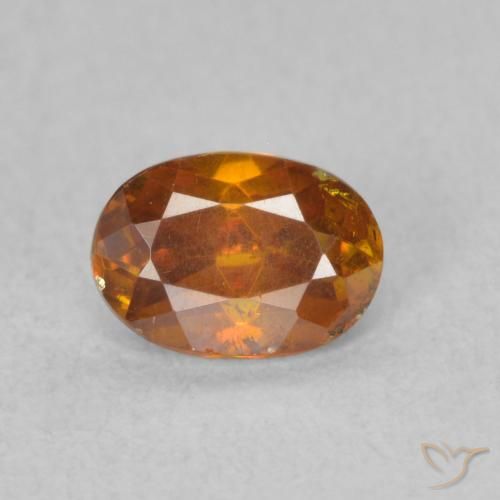 Sfalerite Arancio Medio naturale da 0.62 ct, Ovale, SI