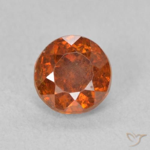 0.85ct Naturale Medium Dark-Orange Sfalerite, Rotondo, SI