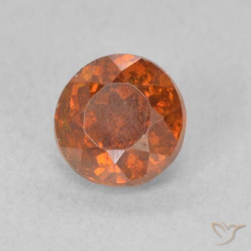 Sfalerite Medium Dark-Orange naturale da 0.85 ct, Rotondo, SI
