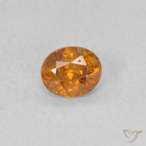 0.33ct Naturale Arancione scuro Sfalerite, Ovale, SI